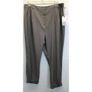 Lieth Women Gray Pleated Cuffed Cropped Pants XXL
